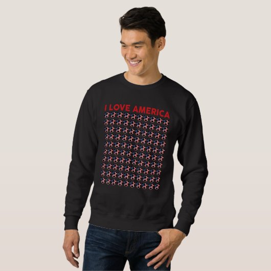 American Loves Voetbal Kind Toddler Boys Ameri Trui (Voorkant volledig)