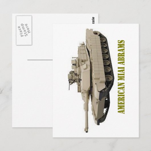 AMERICAN M1A1 ABRAMS TANK BRIEFKAART (Voorkant / Achterkant)