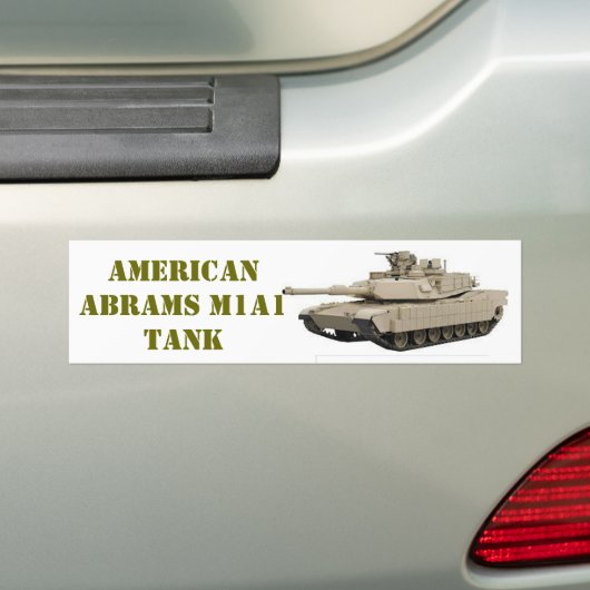 AMERICAN M1A1 ABRAMS TANK BUMPERSTICKER (Op auto)