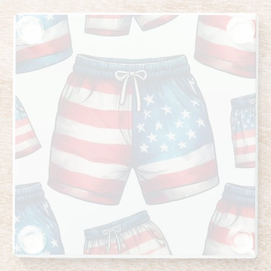 American Made Glazen Onderzetter (Achterkant)