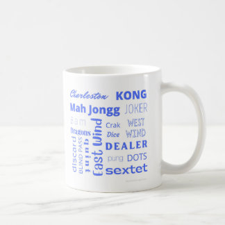 American Mah Jongg cup met blauwe woorden Koffiemok