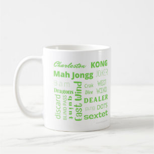 American Mah Jongg cup met groene woorden Koffiemok