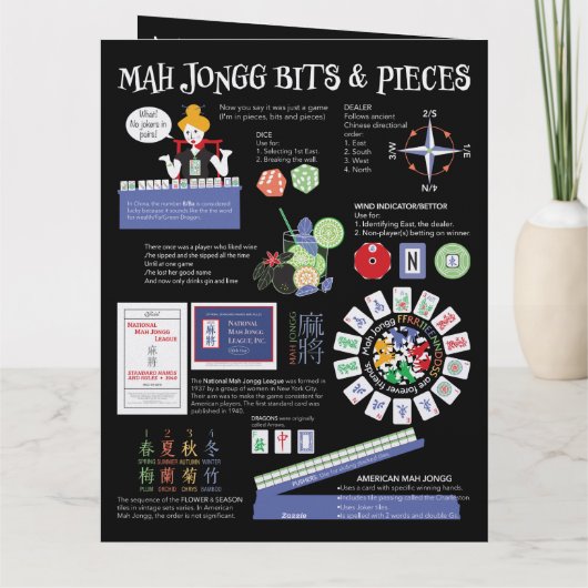 American Mah Jongg Information Card Bedankkaart (Achterkant)