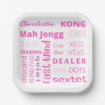 American Mah Jongg paper bord met roze woorden