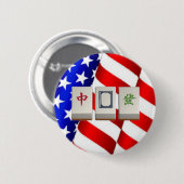 "American" Mah Jongg Ronde Button 5,7 Cm (Voorkant /achterkant)