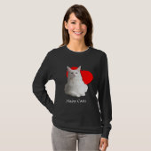 American Maine Coon Cat Love Heart Moggy T-shirt (Voorkant volledig)