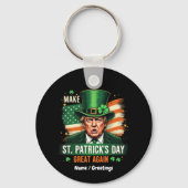 American Make St Patrick's Day Great Again Trump  Sleutelhanger (Voorkant)
