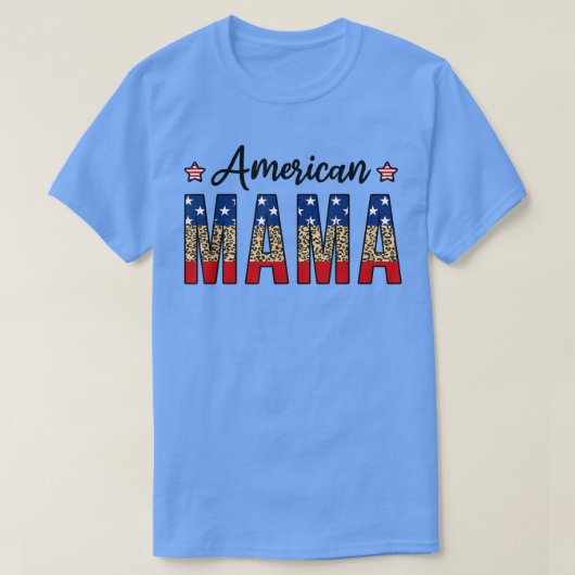 American Mama 4th Of July Leopard Fourth Of July M T-shirt (Design voorkant)