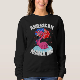 American Mama Bird Patriotic Mam Flamingo Flag Jul Trui
