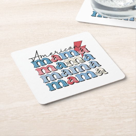 American Mama Kartonnen Onderzetters (Schuin)