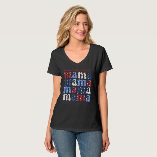 American Mama Mom Life Patriotic 4th Of July Ameri T-shirt (Voorkant volledig)