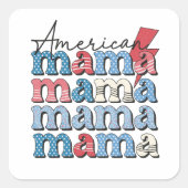 American Mama Vierkante Sticker (Voorkant)