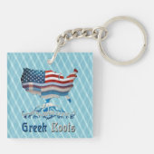American Map Keyring van Griekse Roots Sleutelhanger (Achterkant)
