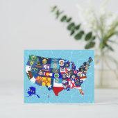 American Map State Flags Mosaic Briefkaart (Staand voorkant)