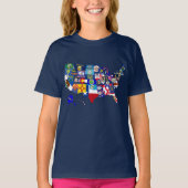 American Map State Flags Mosaic T-shirt (Voorkant)