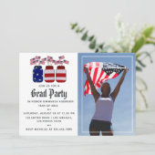 American Mason Jars Afstuderen Photo Invitation Kaart (Staand voorkant)