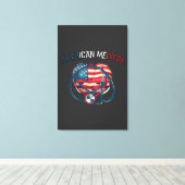 american medical, happy 4th juli, cartoon canvas afdruk (Insitu (Houten vloer))