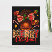 American Melanin Afro Sleigh Queen Christmas Afric Kaart (Voorkant)