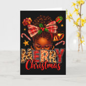American Melanin Afro Sleigh Queen Christmas Afric Kaart (Gele Bloem)