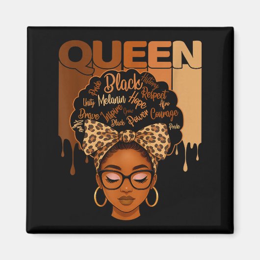 American Melanin History Queen Black African Humor Magneet (Voorkant)