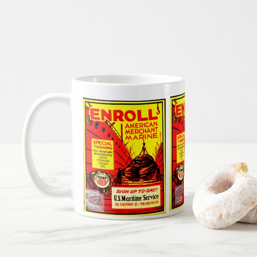 American Merchant Marine-Enroll Today Koffiemok (Met donut)