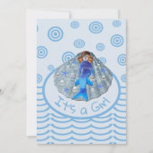 American Mermaid Shell Het is een meisje Kaart (Voorkant)