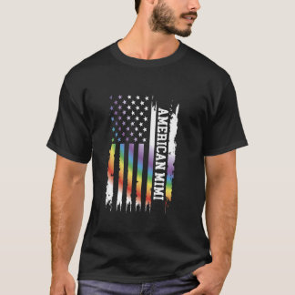 American Mimi Verenigde Staten Distressed Rainbow  T-shirt