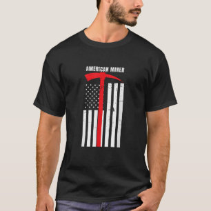 American Miner Coal Gold Pickaxe Patriottische Gif T-shirt