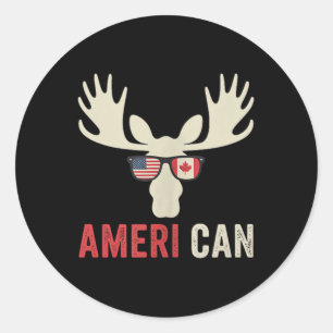 American Moose Sungles - Verenigde Staten en Canad Ronde Sticker