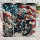 American Motocross Flag Art Print Thermosbeker