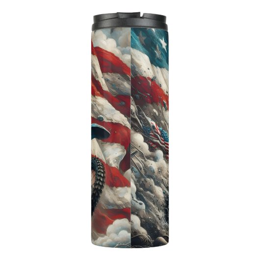 American Motocross Flag Art Print Thermosbeker (Achterkant)