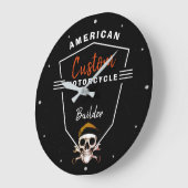 American Motorcycle Builder Custom Mechanic Skull Grote Klok (Hoek)