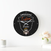 American Motorcycle Builder Custom Mechanic Skull Grote Klok (Huis)