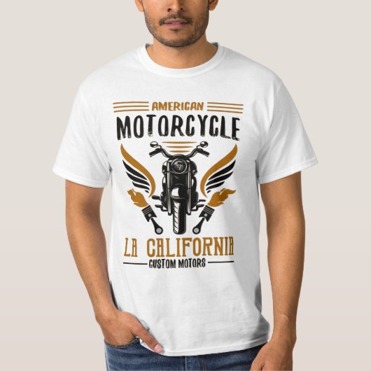 American Motorcycle LA California T-Shirt (Voorkant)