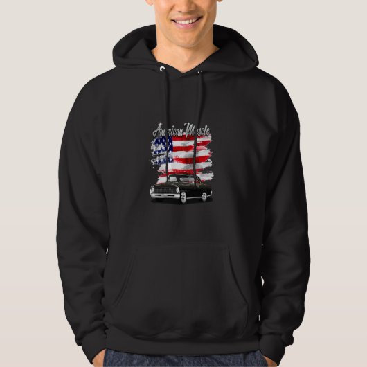 American Muscle Black Classic Spierwagen Nova Amer Hoodie (Voorkant)