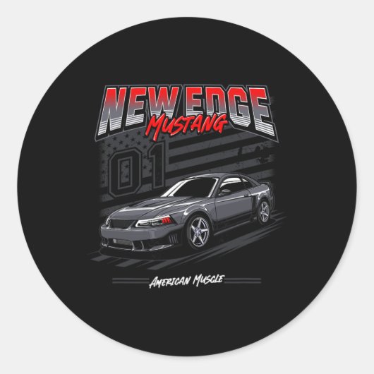 American Muscle Car New Edge Coupe 4.6  Ronde Sticker (Voorkant)