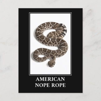 American Nope Rope - Rattlesnake Snake Danger Briefkaart