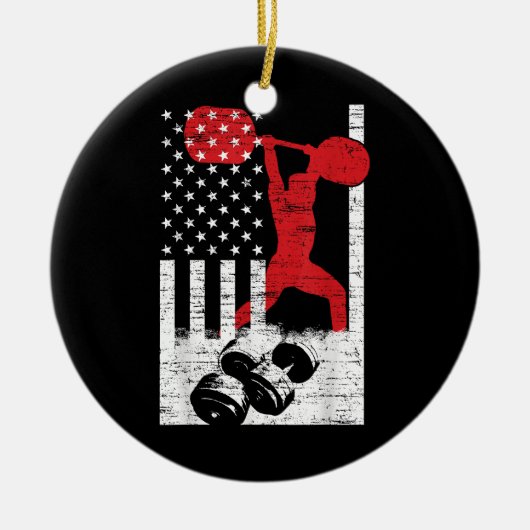 American Olympic Weightlift Keramisch Ornament (Voorkant)
