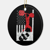 American Olympic Weightlift Keramisch Ornament (Links)