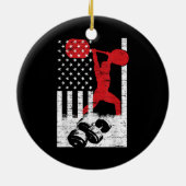 American Olympic Weightlift Keramisch Ornament (Achterkant)