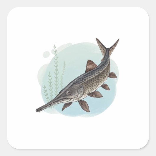 American Paddlefish Vierkante Sticker (Voorkant)