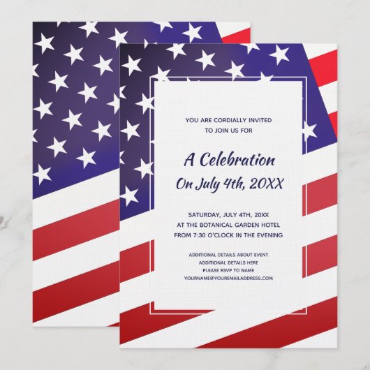 American Patriot Classic 4 juli Amerikaanse vlag Kaart (Voorkant / Achterkant)