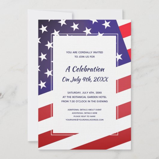 American Patriot Classic 4 juli Amerikaanse vlag Kaart (Voorkant)