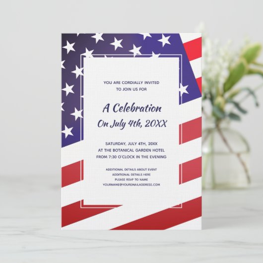 American Patriot Classic 4 juli Amerikaanse vlag Kaart (Staand voorkant)