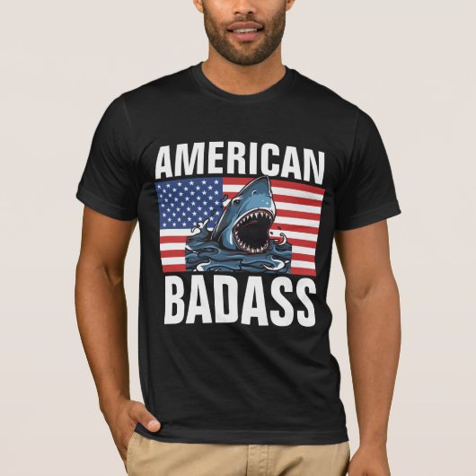 AMERICAN PATRIOT SHARK T-SHIRTS (Voorkant)