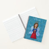 American Patriotic Angel Stars Holding Flag BLue Notitieboek (Binnen)