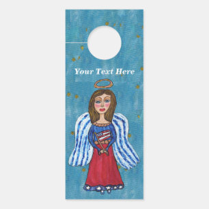 American Patriotic Angel USA Vlag Gold Stars Blauw Deurhanger