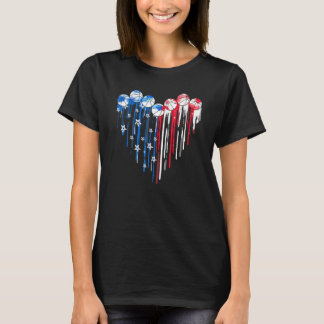 American Patriotic Basketball 4th Of July US Flag  T-shirt