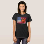 American Patriotic Basketball 4th Of July US Flag  T-shirt (Voorkant volledig)