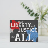 American Patriotic Chalkboard Stars Typography Briefkaart (Staand voorkant)